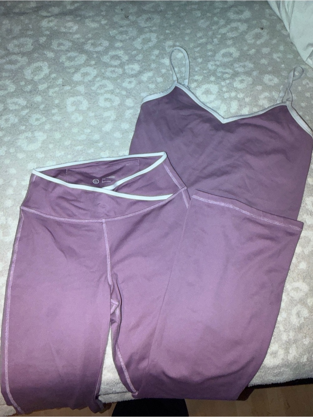 Gilly Hicks Mauve Active Jumpsuit and Leggings Set